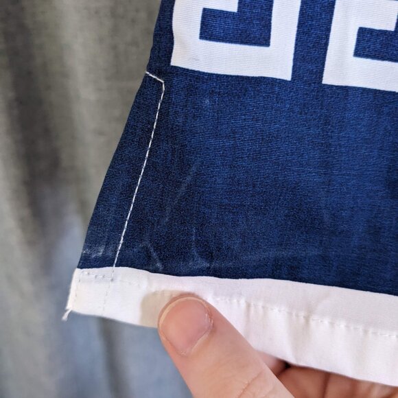 Tizzie Button Down Top Womens S Blue White Geometric Print 3/4 Sleeve Vacation - Picture 3 of 7